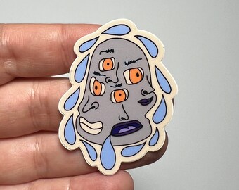 Drowning in Pressure Vinyl Sticker: Pop Art Inner Turmoil