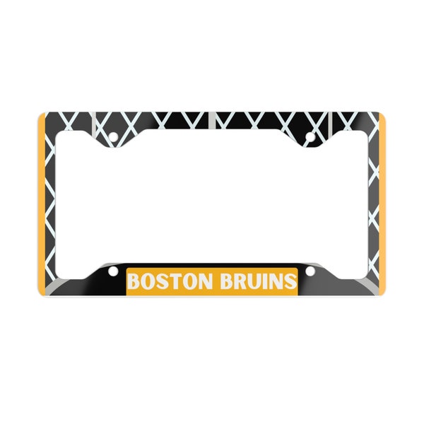 Boston Bruins Hockey Goal Design Metal License Plate Frame, Car Accessory, Bruins Plate Frame, Sports Gifts, Boston Pride, NHL Merch