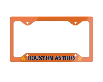 Houston Astros Baseball Metal License Plate Frame, MLB Car Plate Holder, Sports Gifts, Astros Pride Accessory