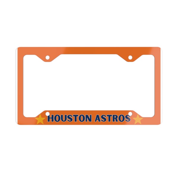 Cadre de plaque d'immatriculation en métal Houston Astros Baseball, support de plaque de voiture MLB, cadeaux de sport, accessoire Astros Pride