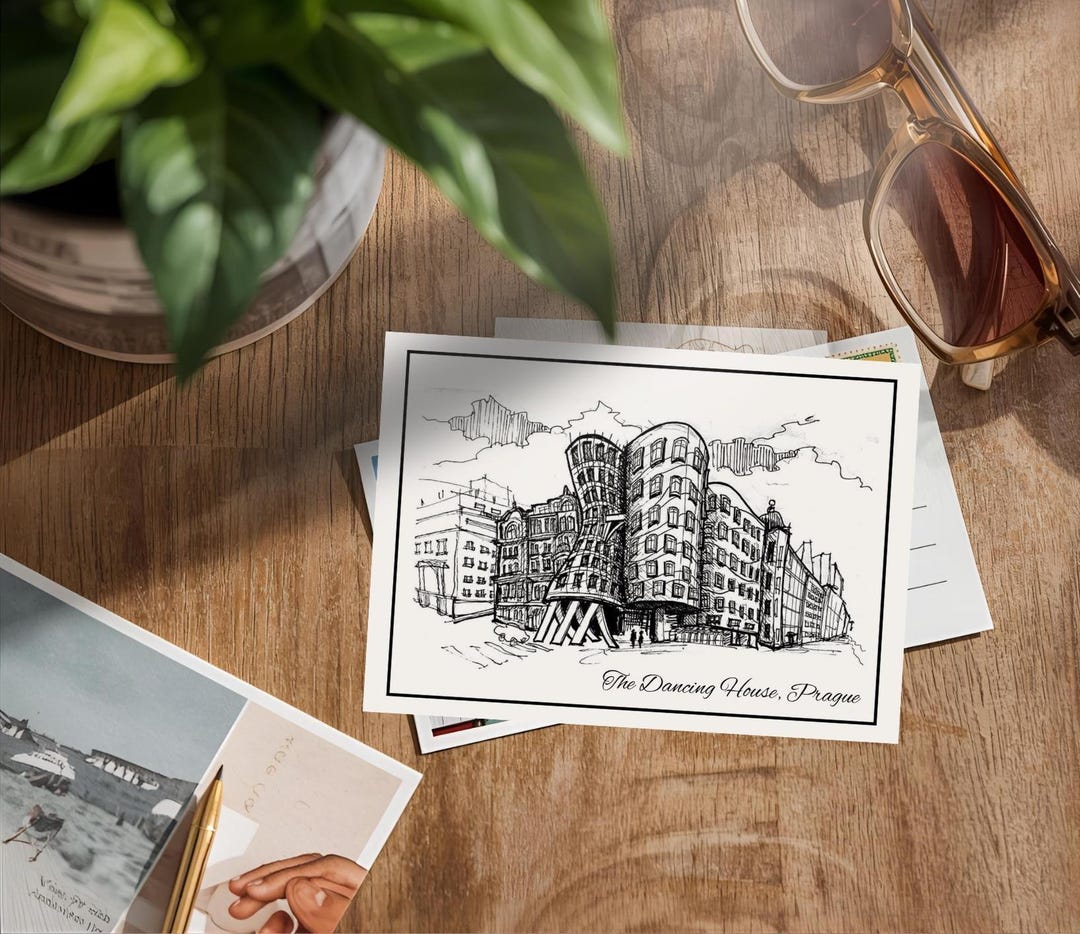 Printable Postcard | Hand-drawn Building Illustration | Architecture ...