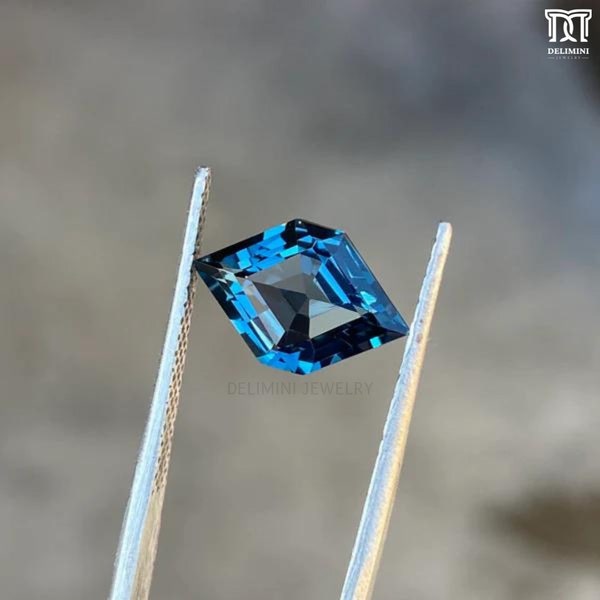 Dainty London Blue Topaz Gemstone,London Blue Topaz Lozenge Cut,December Birthstone,Natural London Blue Topaz,Fancy Cut Diamond