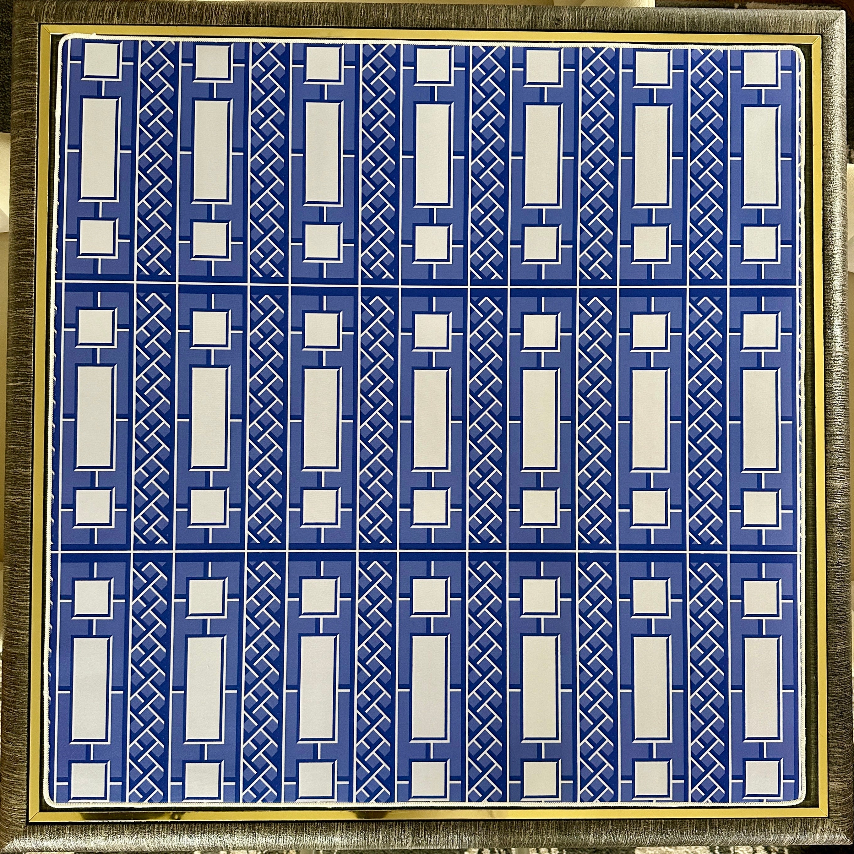 Cobalt Trellis Mahjong Mat
