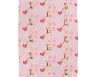 Victoria's Kitty Kat Blanket, pink, cats, hearts, children blanket