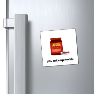 You Spice Up My Life Magnets, Cute Magnet, Mother&#39;s day, Mom day, Refrigerator Magnets, Funny, Cute, Gift, Perfect, Fridge, Spicy, Sauce