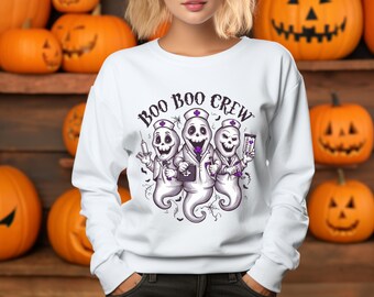 Boo Crew Nurse Halloween Sweatshirt: Unisex Spooky Season
