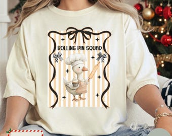 Rolling Pin Squad Baker Tee: Comfort Colors Shirt, Baking Lover Gift