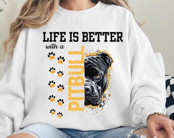 Pitbull Graphic Sweatshirt: Unisex Dog Lover Pullover