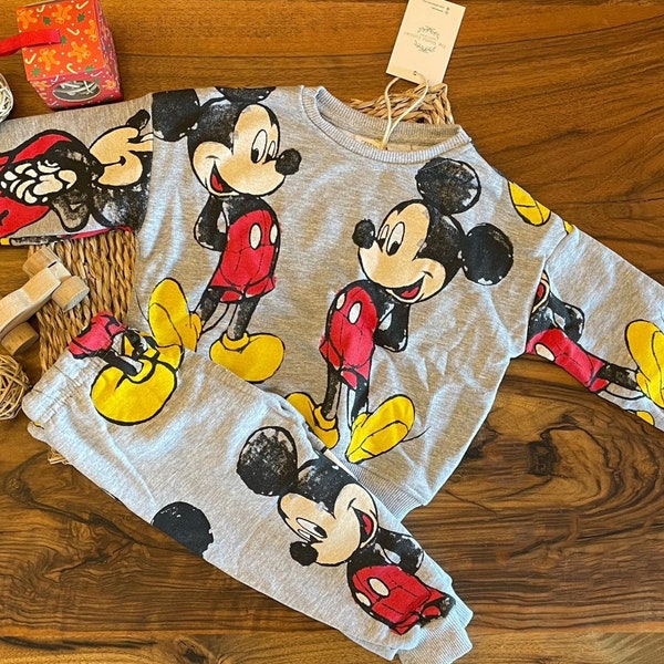 Ensemble deux pièces de pantalon de survêtement Mickey Mouse pour bébé et tout-petit