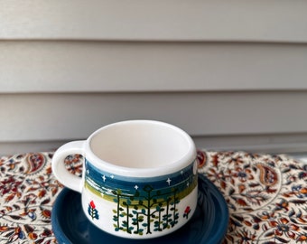 Ceramic Mug and Saucer Set: Food Safe Tea Cup, Tea Lover gift