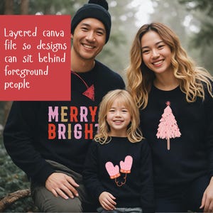FAMILY SWEATSHIRT MOCKUPS bundle, Gildan 18000, family shirt mock-ups, Christmas shirt mockups, family group Xmas mockups, Canva mock ups, diverse family groups, winter themed, perfect for your Christmas designs.