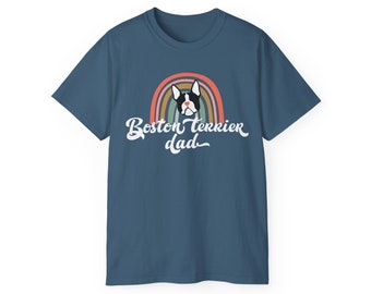 Boston Terrier Tshirt gift for a gay dog dad, LGBTQ pet parent gift, boston terrier pride tee,  gay dog dad t-shirt, gay man T