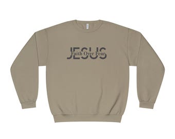 Sudadera "Fe sobre el miedo", sudadera personalizada, sudadera cristiana, sudadera con fe, cita bíblica, ropa cristiana, fe sobre el miedo