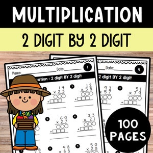 Multiplication for Multiplying 2 Digit by 2-Digits|Math drills|100 day math