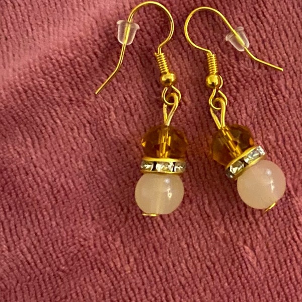 Bronze pearl earrings