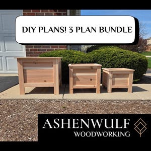 DIY buiten plantenbak plannen bundel boerderij vierkant ontwerp houtbewerking plantenbak zelfstudie buiten tuinieren pdf digitale download bloembak