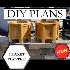 DIY Outdoor Planter Plan Kleine Moderne Hexagon Design Holzbearbeitung Planter Box Tutorial Outdoor Gartenarbeit Projekt Digitaler Download Blumenkasten