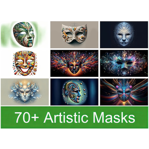 Samsung Frame TV art | Artistic Masks | High-quality digital images | Theater Lover Collection | Modern Art Bundle | DIGITAL DOWNLOAD