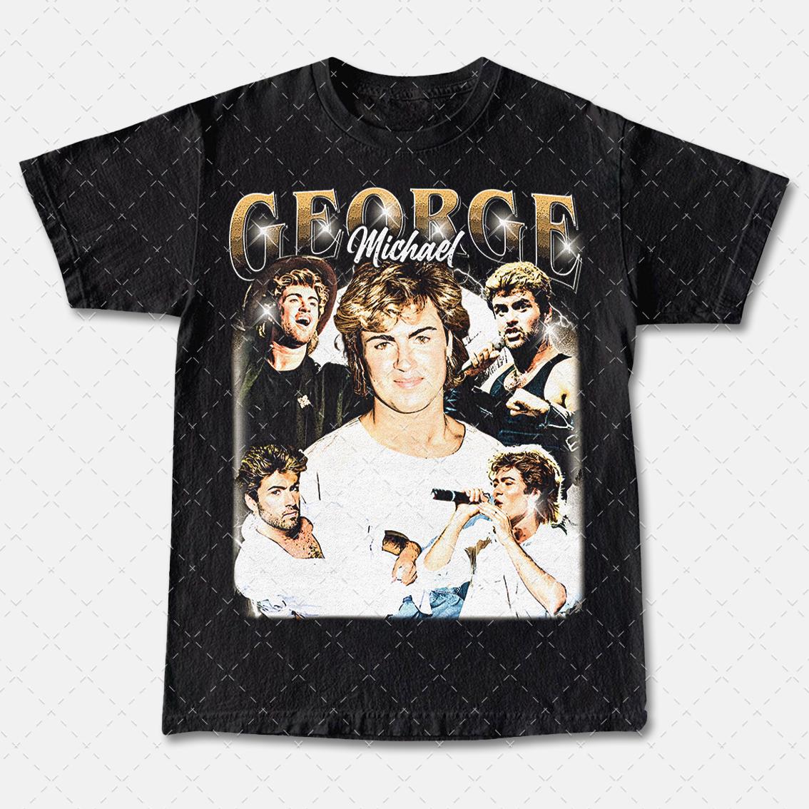 T-shirt Humoristique George Michael Pour Homme | Tailles S à 5XL | Coton Noir Gildan
