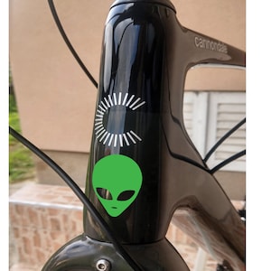 Set of 6 Reflective Alian  Decals, Glow in the Dark, Bicycle, Car, Helmet Sticker