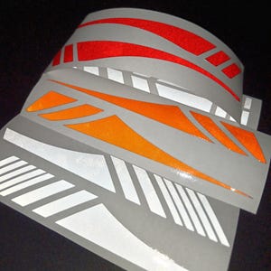 Fluorescent Reflective Stripe Decals: Bicycle, Helmet, Car Stickers (Set of Two)