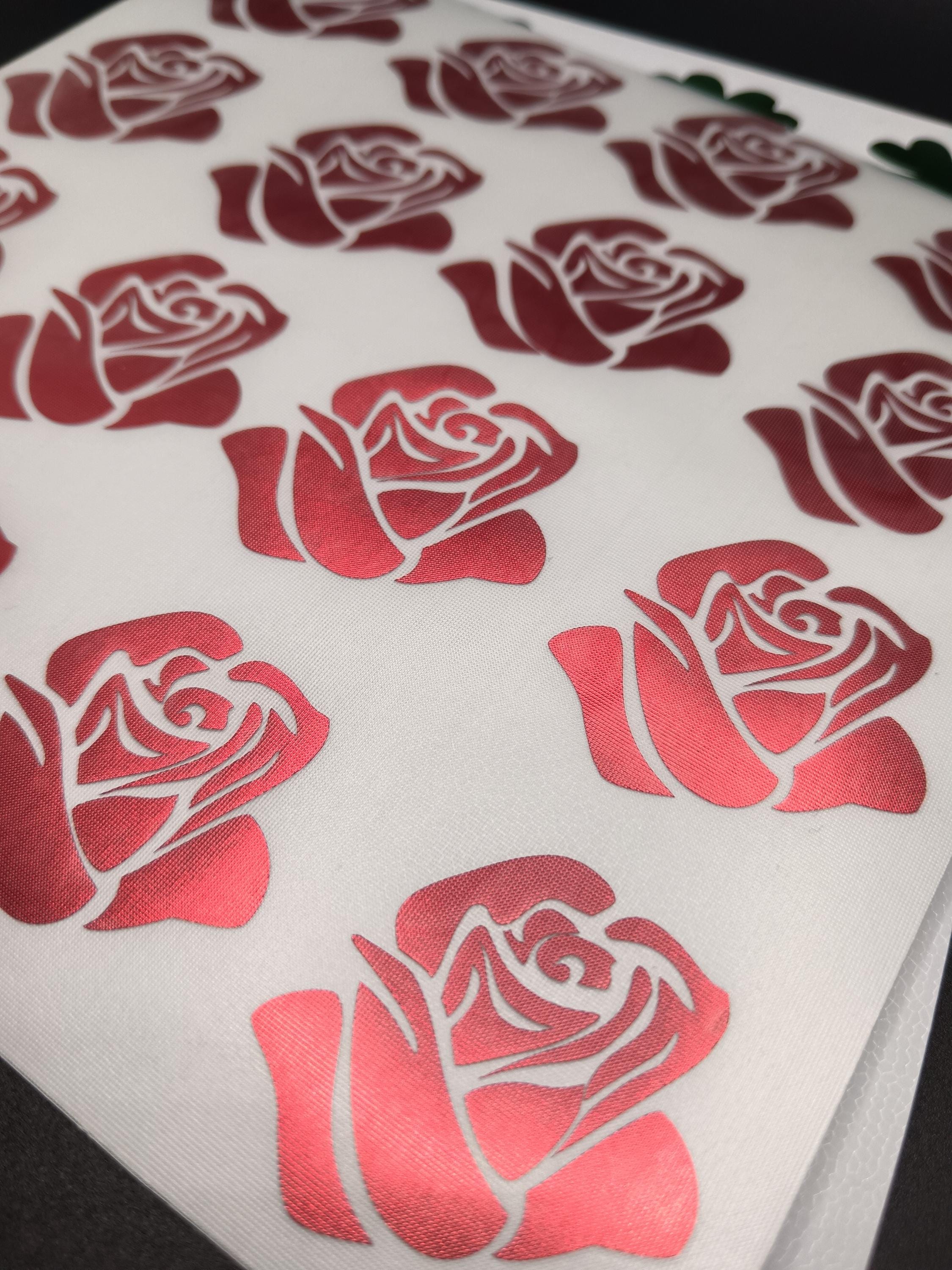 Red Roses Aesthetic Stickers Red Rose Chrome Stickers: Metallic Floral Decals - Set of 10 - Etsy