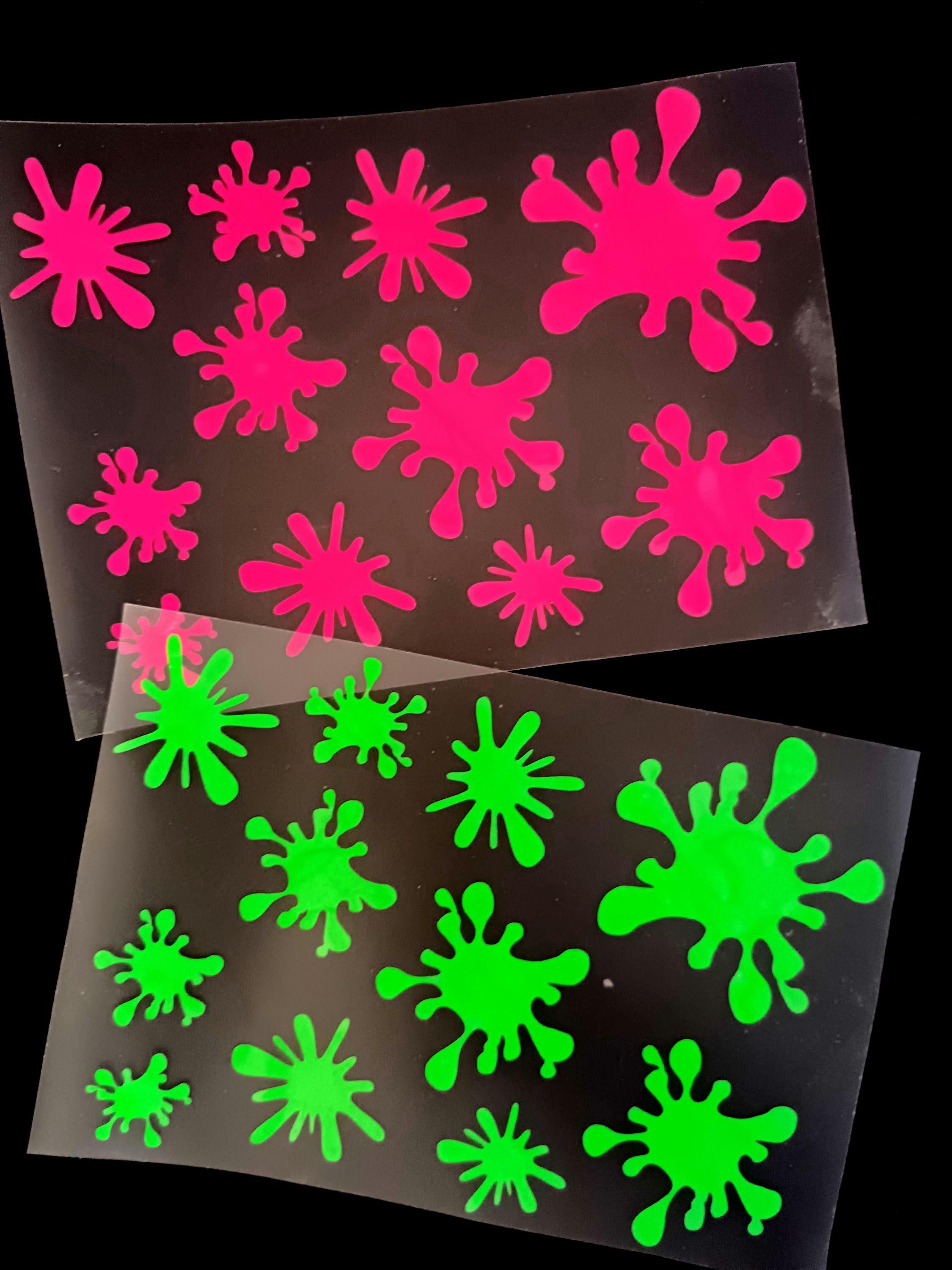 Neon Fluorescente Paint Splash Decals | UV Reactive, Waterproof Sticker ...