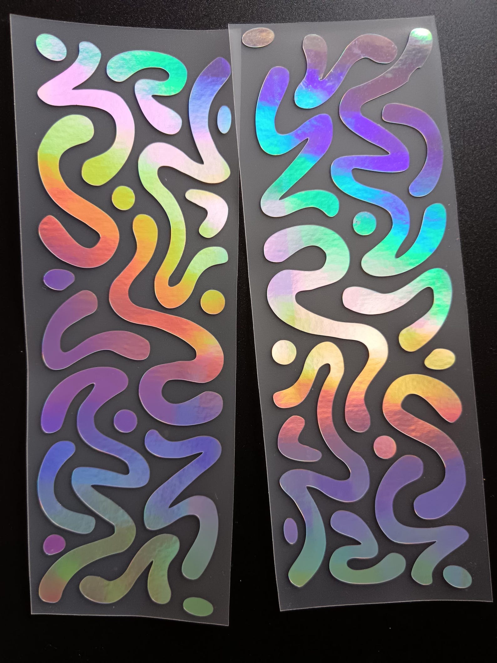 Rainbow Holographic, Reflective Curve Decals: Bicycle, Helmet, Car ...