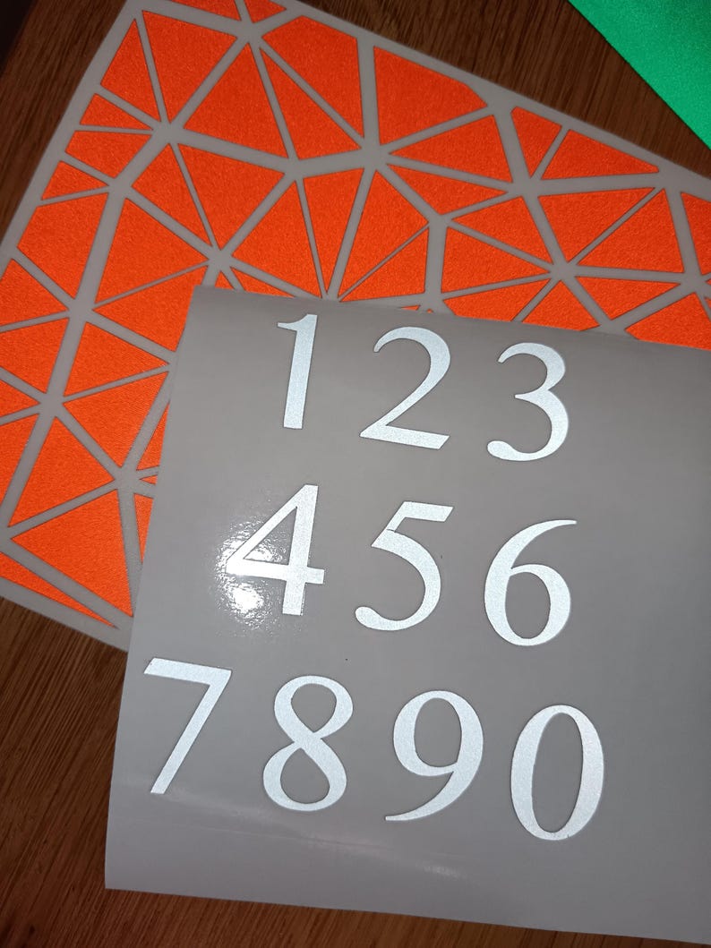 Reflected Numbers Reflective Numbers Decals, Glow in the Dark Number Stickers - Etsy