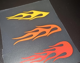 Reflective Flames Decals: Bicycle, Helmet, Car Decorative Stickers, Night Safety Stickers