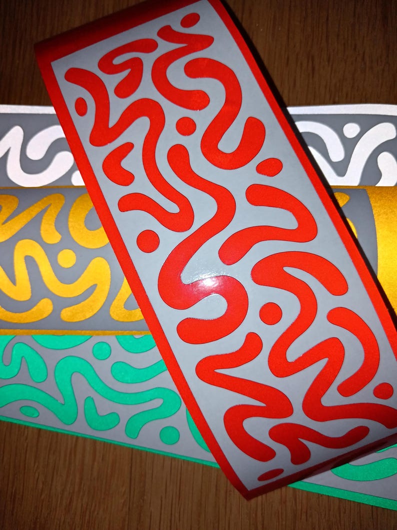 Curve Design Sticker Reflective Curve Decals: Bicycle, Helmet, Car Abstract Shapes Stickers ...