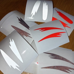 Set of 10 Reflective  shooting star Decals, Glow in the Dark, Bicycle, Helmet, Kick Scooter, Car Stickers 2&quot;