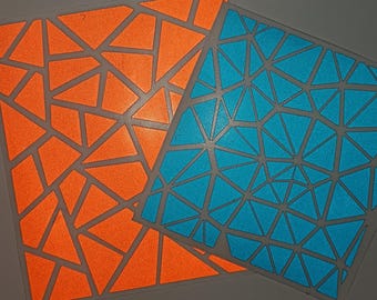 Reflective, Fluorescente fun Geometry Sticker, Bicycle, Car, Helmet or DIY project Decal