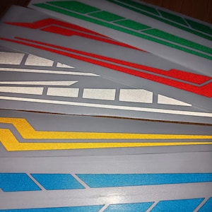 Reflective Geometry Stripe Decals: Fluorescent Car, Bicycle, Helmet Stickers