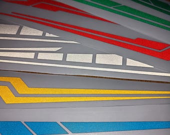 Reflective Geometry Stripe Decals: Fluorescent Car, Bicycle, Helmet Stickers