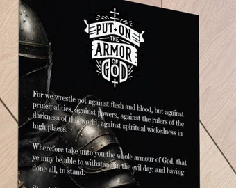 Armor of God Poster Ephesians 6 Christian Bible Scripture Wall Art Inspirational Christian Gift for Teens and Families