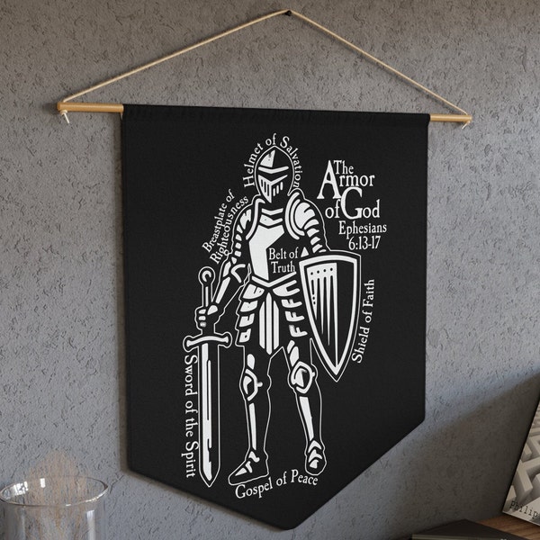 Armor of God Banner, Banner for Christian Families, Teens, Bible Study Gift, Inspirational Ephesians Wall Hanging