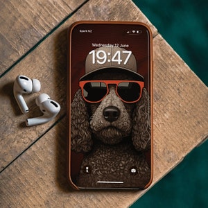 Spoodle Mobile Phone Wallpaper For Dog Owner Gift For Dog Lover Spoodle Phone Wallpaper Spoodle Dog Phone Wallpaper Art