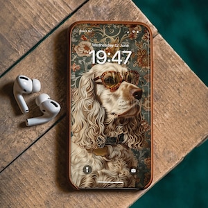 Spoodle Mobile Phone Wallpaper For Dog Owner Gift For Dog Lover Spoodle Phone Wallpaper Spoodle Dog Phone Wallpaper Art