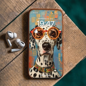 Dalmatian Mobile Phone Wallpaper For Dog Owner Gift For Dog Lover Dalmatian Phone Wallpaper Spotty Dog Phone Wallpaper Art