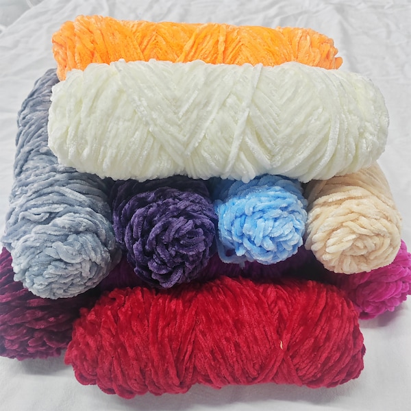 42 Colors Soft Velvet 95 gram Yarn, Amigurumi Animal Doll Velvet Yarns, polyacrylic and Gradient aqus cotton for crocheting and knitting