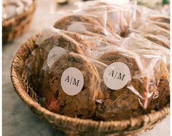 50pcs Custom Frosted Clear Cookie Favor Bags and Stickers, Favor Package for Christmas/Party/Cookie/Wedding, Candy Favors,Handmade with love