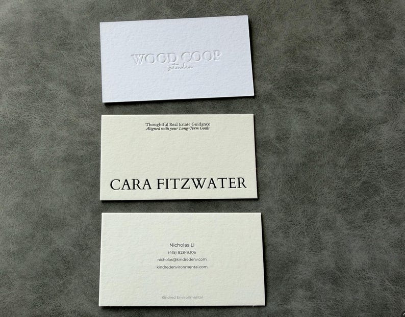 Gepersonaliseerde witte boekdruk-visitekaartjes, aangepaste reliëfkaarten met je tekst/logo, visitekaartjes (600 gsm dikte) afbeelding 5