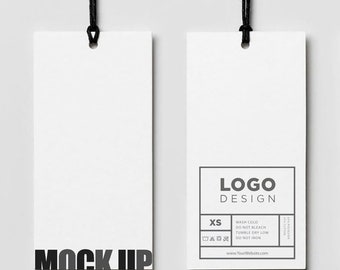 Custom Rectangle Clothing Hang Tags, Price Tags, Produce Tags with String, Business Logo Tags, Favor Tags for Gift/Wedding/Small Business