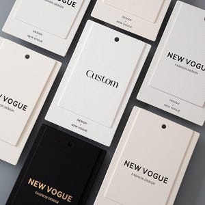 Personalized Clothing Hang Tags with String, Product Tags with Your Own Design, Modern Boutique Tag for Business, High Quality Tags