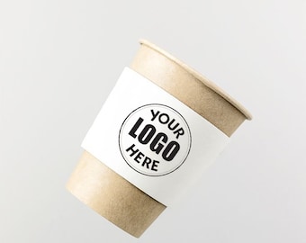 200 pezzi di involucri per caffè in carta bianca personalizzati, decorazioni per bomboniere per matrimoni/feste/piccole imprese, involucri per caffè personalizzati con il tuo logo/testo