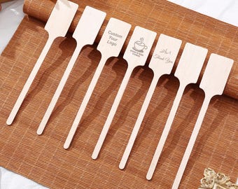 Houten op maat gemaakte rechthoekige wegwerp roerstaafjes, roerstokjes voor evenement, milieuvriendelijk, cocktailprikkers, gunstdecor voor bar/feest/koffie/bedrijf