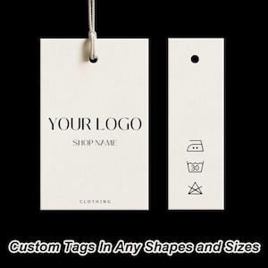 Personalized Price Hang Tags with String, Modern Boutique Tag for Clothing, Product Tags with Your Own Design, High Quality Tags