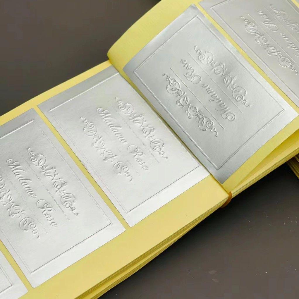 Metal Sticker Embossed Metallic Foile Embossed Sticker, Embossed Raised Self Adhesive Glossy ...