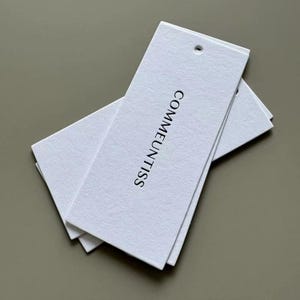 Custom 1.8&quot;x 4&quot; Debossing Clothing Tags, Custom Classy Swing Tag with Strings, Thick Paper Hang Tags, Tags for Business (600gsm) Price Tags